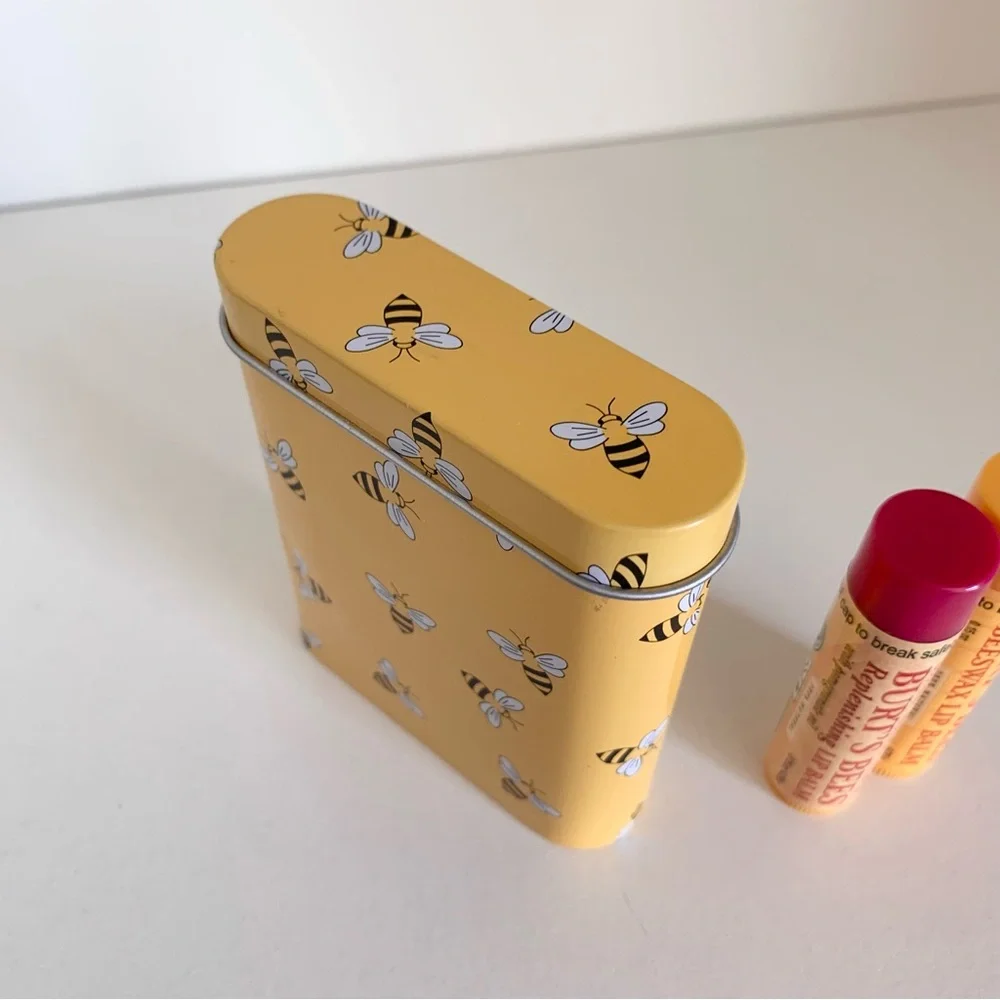 Burts bees chapstick tin case set